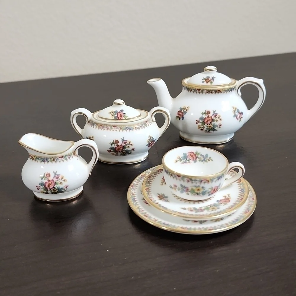 Vintage Coalport Bone China Miniature Tea Set